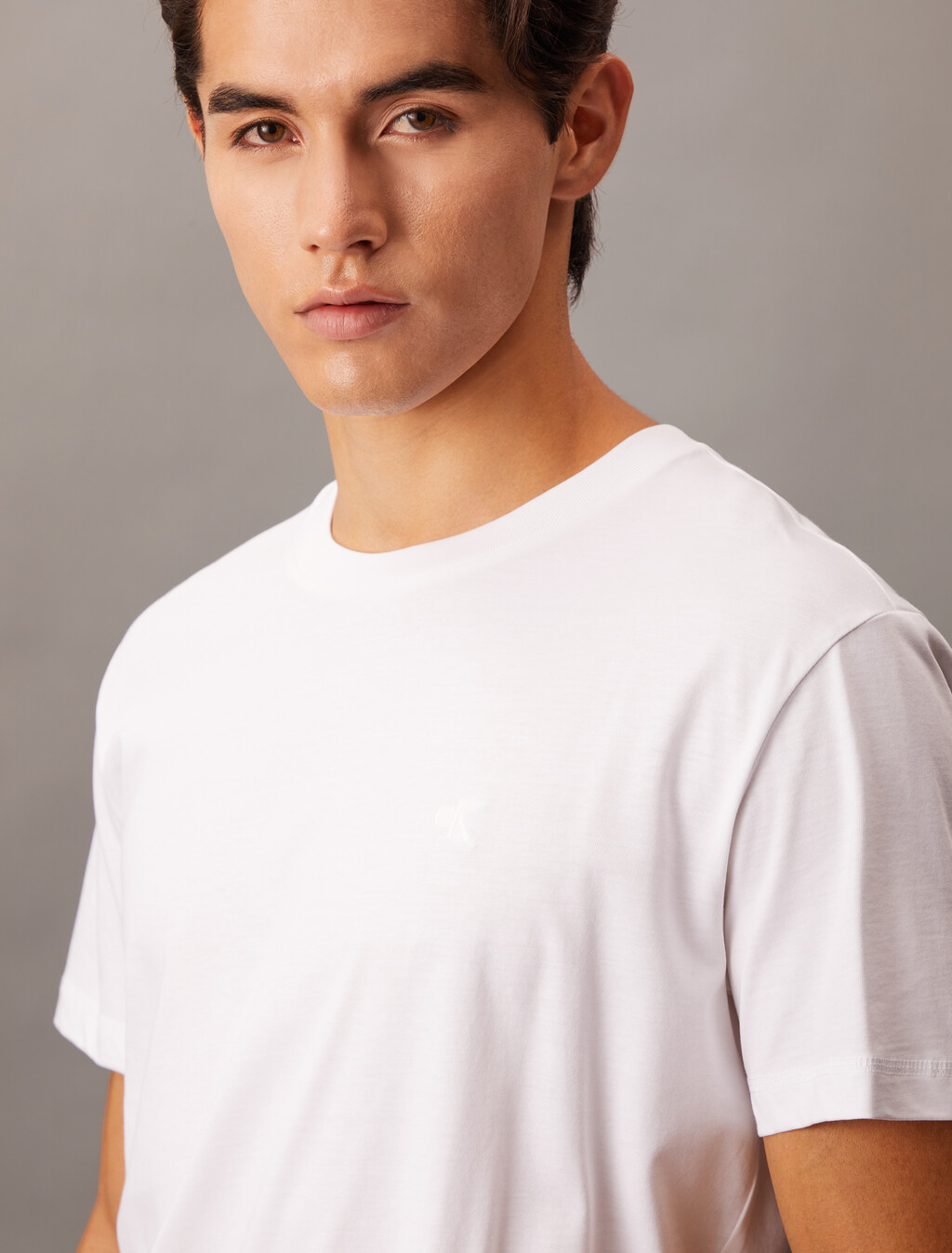 同色調 Monogram 標誌刺繡 T 裇, Bright White, hi-res