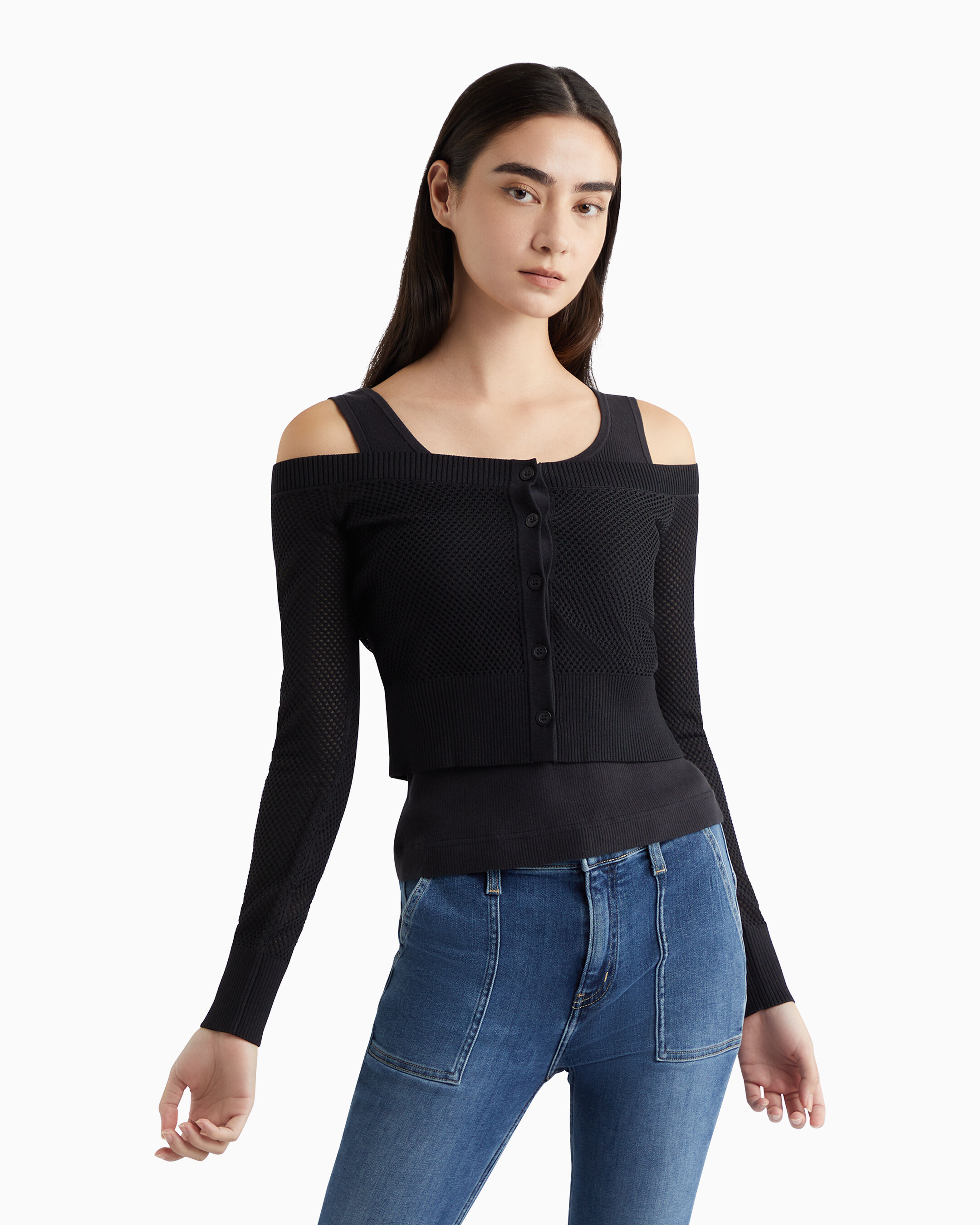 Calvin klein solid best sale shrug cardigan