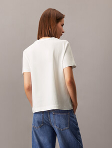 Core Essentials Monogram 刺繡 T 恤, Brilliant White, hi-res