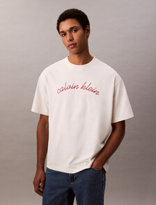 Embroidered Logo T-shirt, Tofu, hi-res