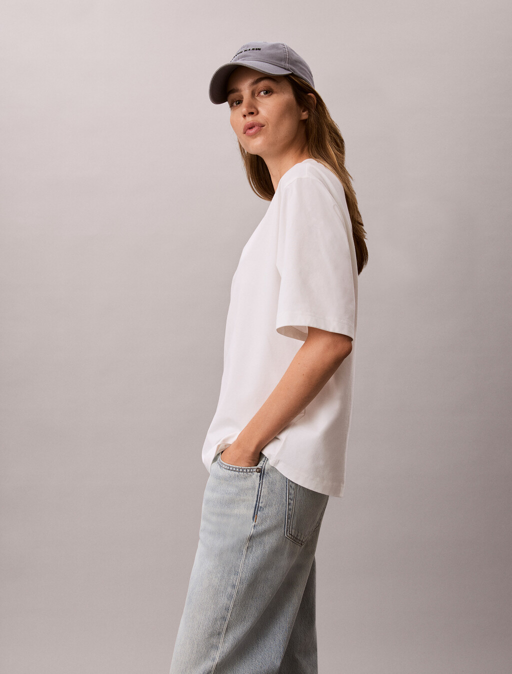 Cooling Cotton Jersey Relaxed Tee, Bright White, hi-res