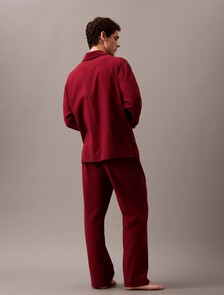 Flannel Sleep Button Down Shirt, 17770 BEAM PLAID+SYRAH, hi-res
