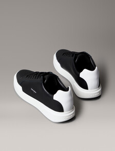 Leather Durable Traction NYC Trainers, Black/Bright White, hi-res