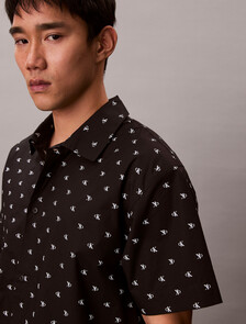 Cotton Poplin Sleep Shirt, DIAMOND LOGO BLACK, hi-res