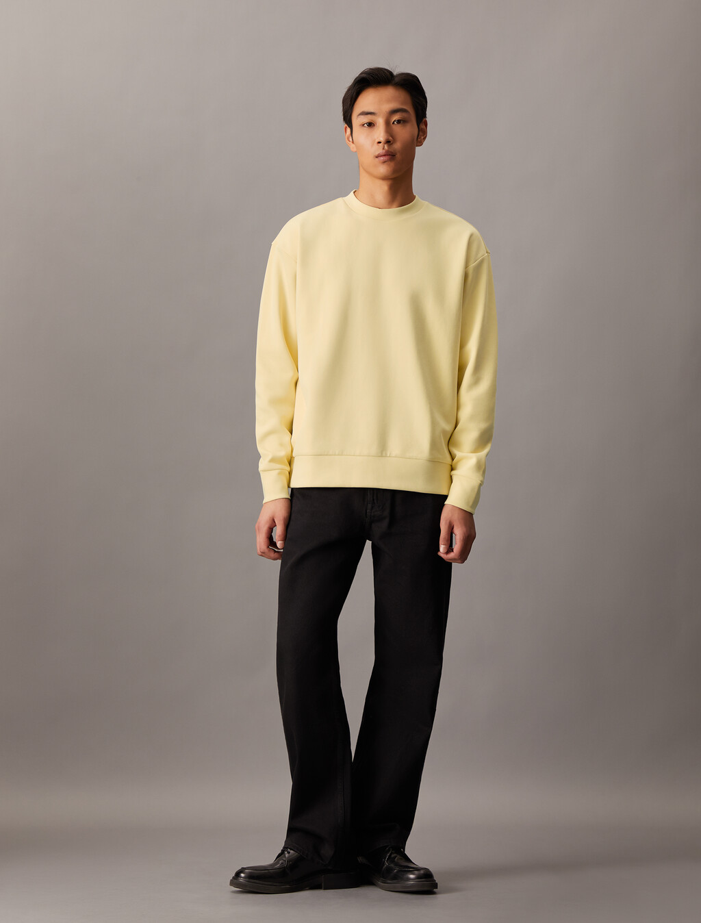 Combed Lightweight Interlock Cotton Sweatshirt, Reed Yellow, hi-res