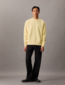 Combed Lightweight Interlock Cotton Sweatshirt, Reed Yellow, hi-res