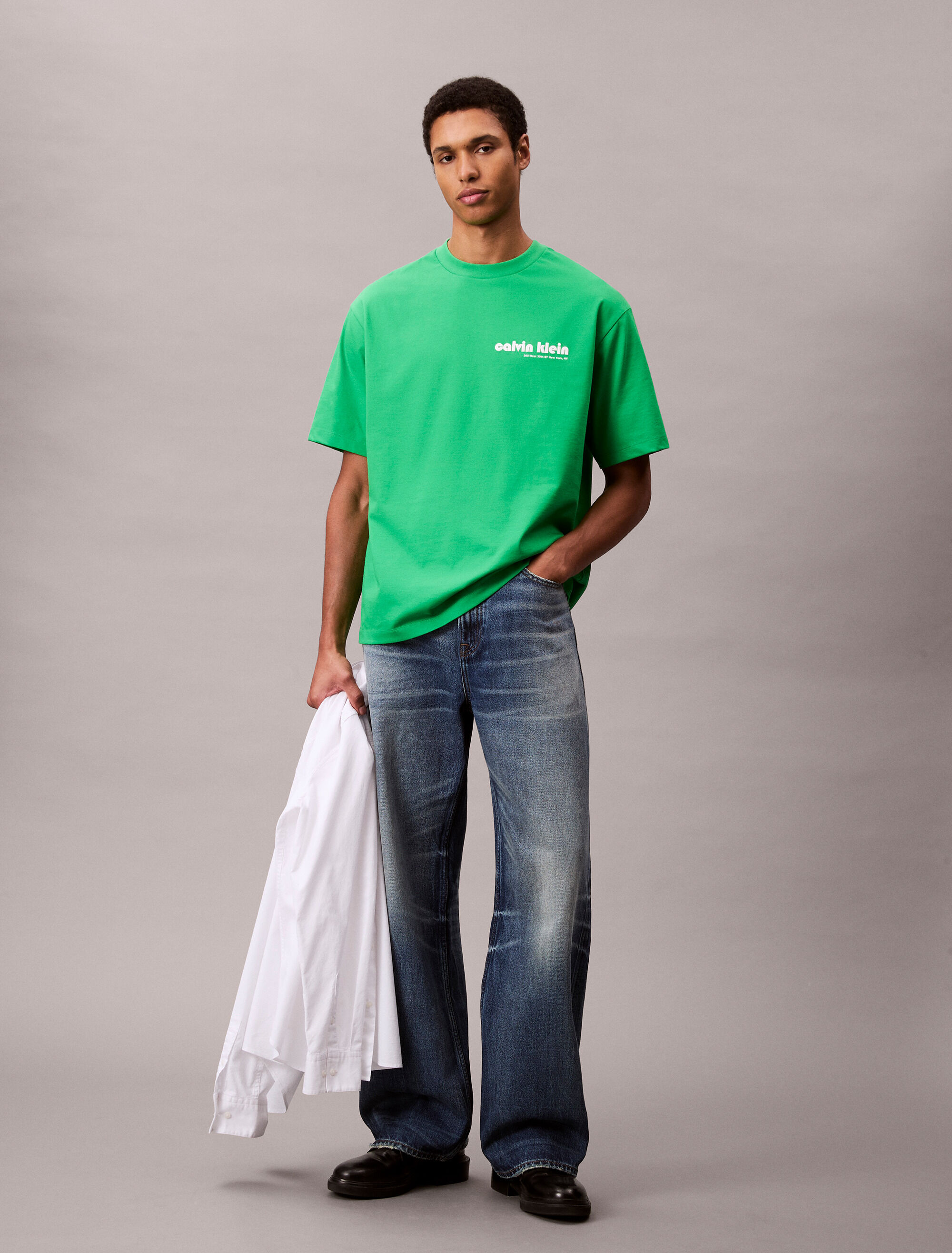 【 】◆CK Jeans ミドルリブTシャツ◆送料無料◆ Tシャツ - ショートスリーブグラフィックロゴTシャツ | カルバン