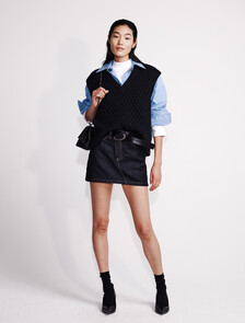 Leather Crossbody, Black, hi-res