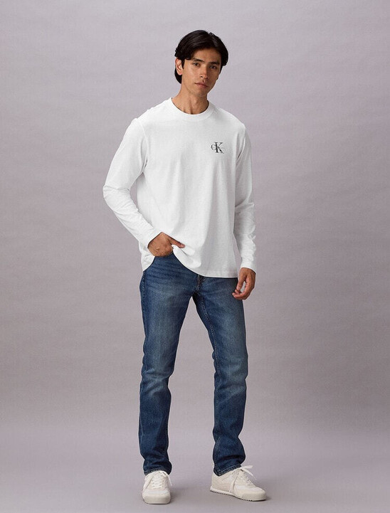 Distressed Monogram Long Sleeve Tee