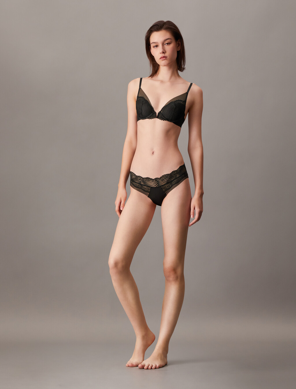 CK Black Geo Lace Hipster, Black, hi-res