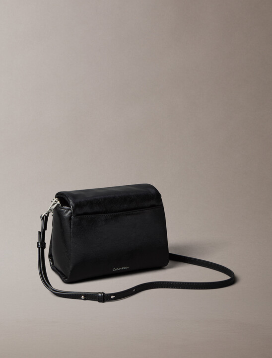 Padded Emblem Hardware Crossbody Bag