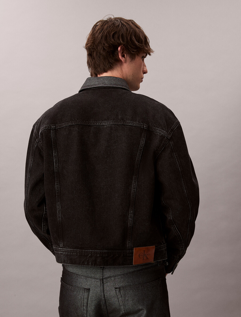 80s Icon Denim Trucker Jacket, 205 BLACK SHINE, hi-res