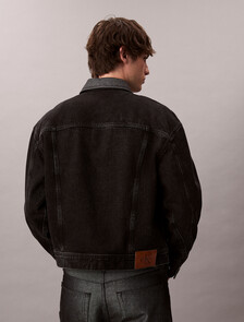 80s Icon Denim Trucker Jacket, 205 BLACK SHINE, hi-res