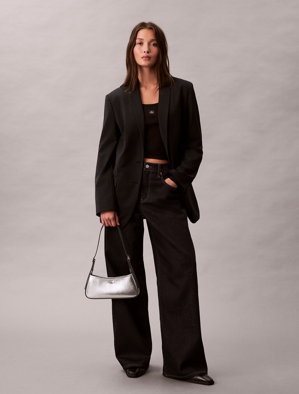 Monogram Metallic Small Shoulder Bag, SILVER METALLIC, hi-res