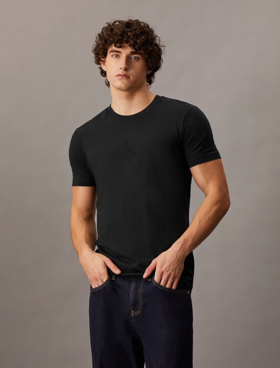 Monogram Slim Tee, Ck Black Monogram Slim Tee