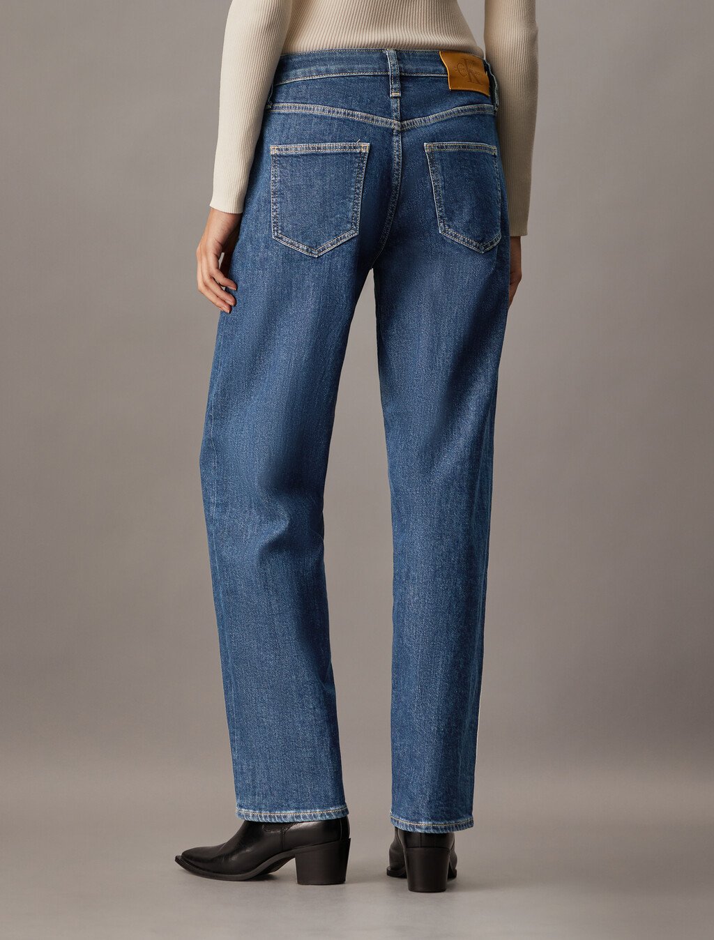義大利布邊 90 年代直筒牛仔褲, Denim Dark, hi-res