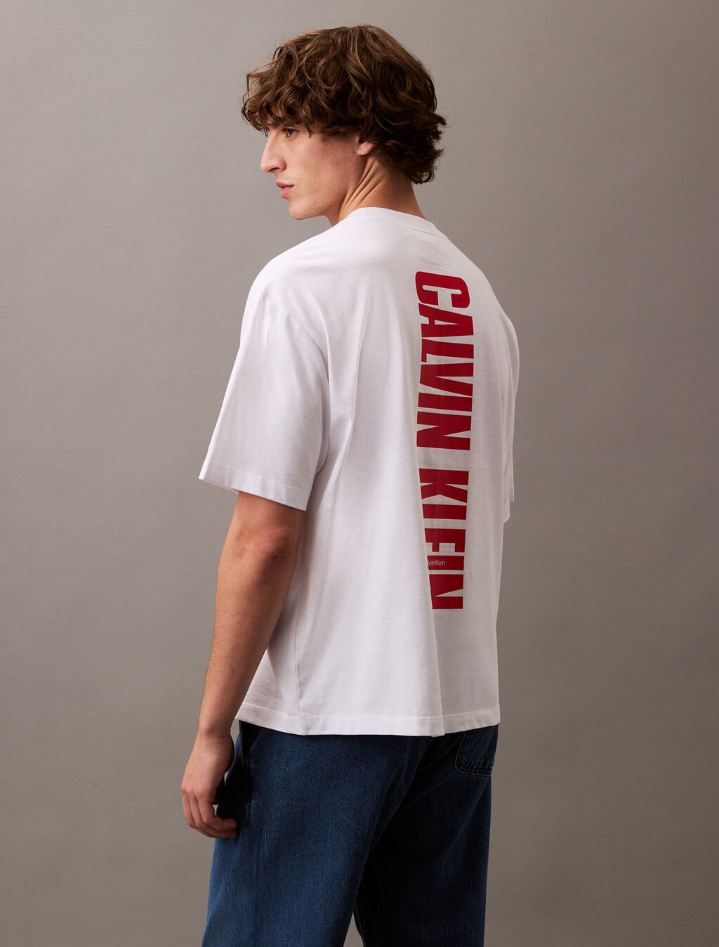 Calvin Klein Logo Print Tee, Brilliant White, hi-res