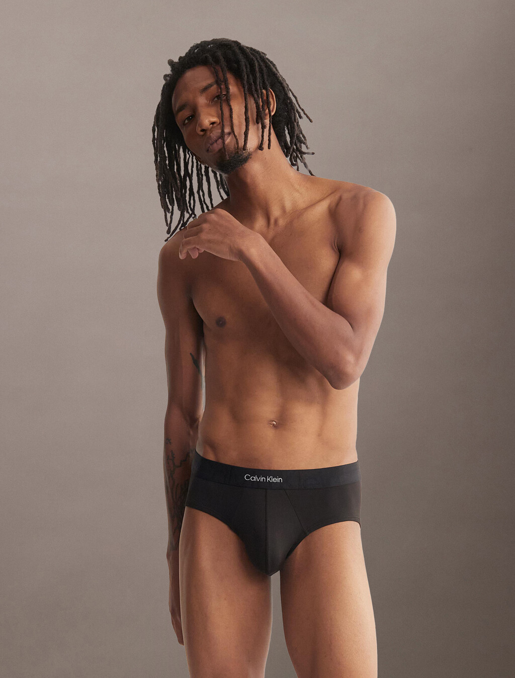 Embossed Icon Microfiber Hipster Briefs, Black, hi-res