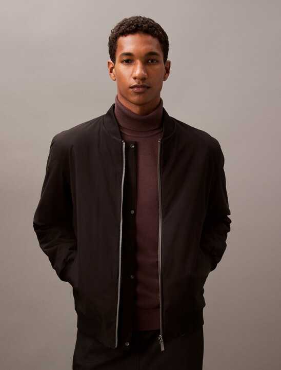 Reversible Wool Blend Bomber Jacket