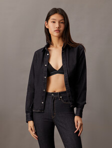 Forever Stretch 靛藍色水洗牛仔襯衫, Denim Rinse, hi-res