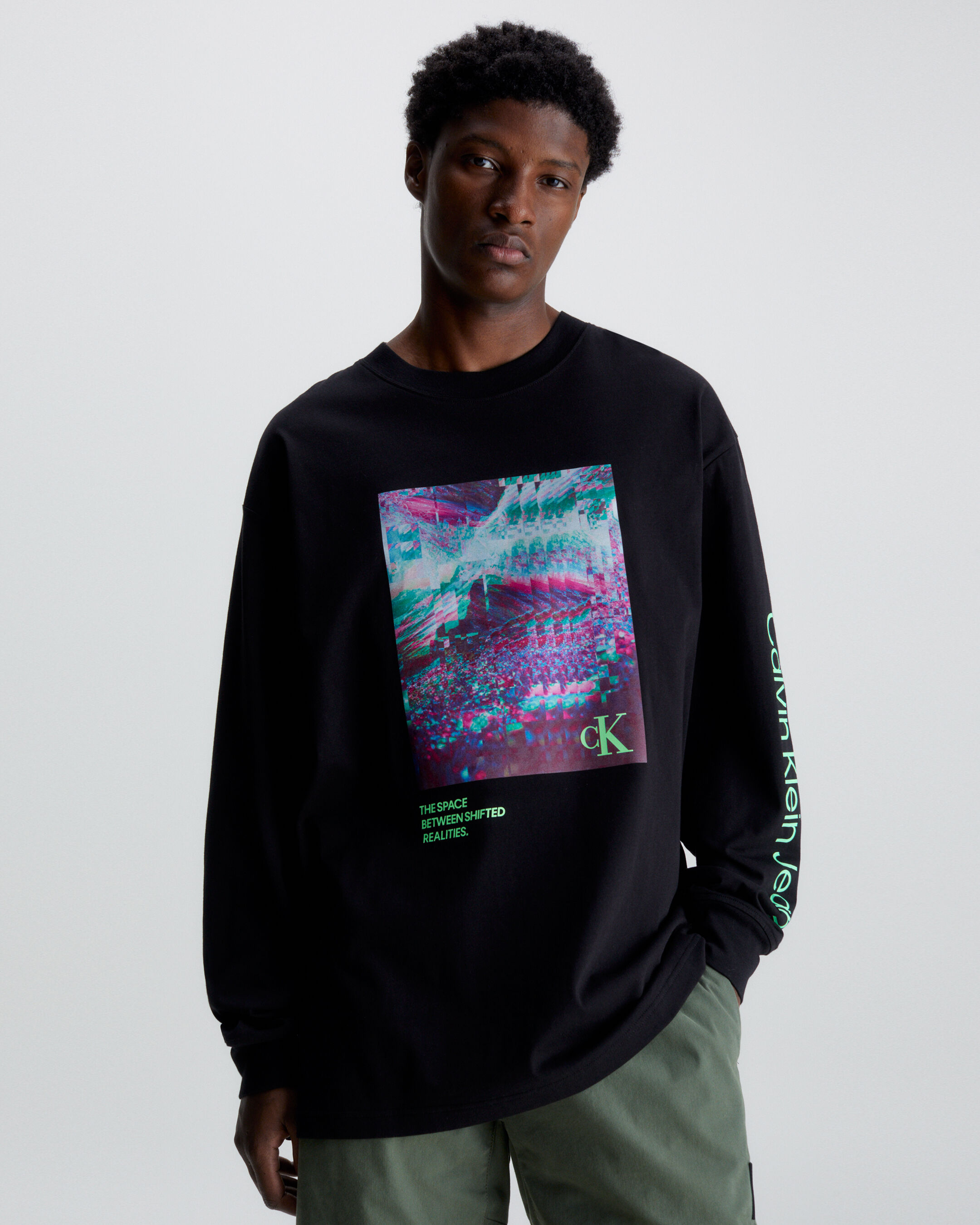 Black calvin klein long sleeve sale