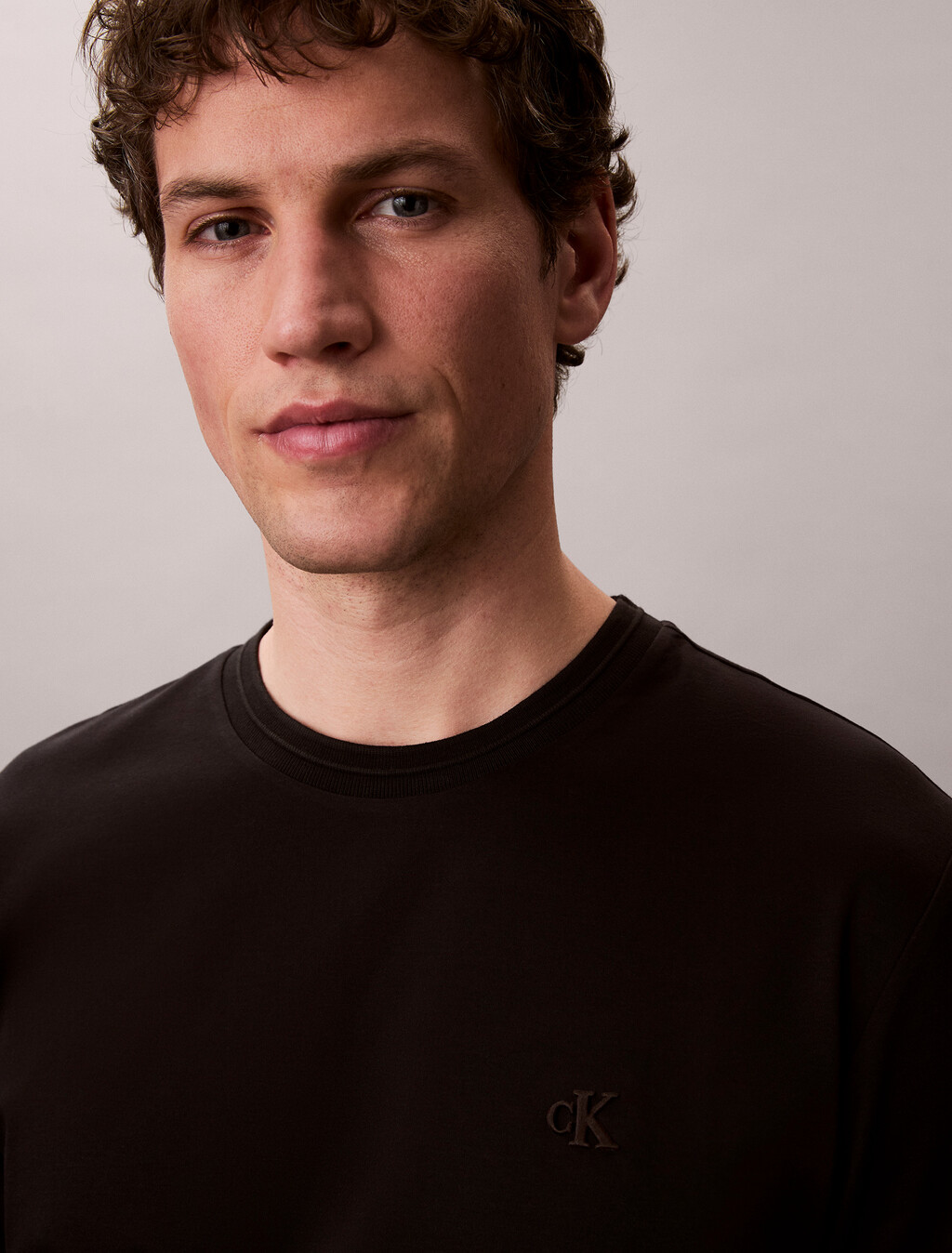 修身雙面針織 Supima 棉質 T 恤, Black, hi-res