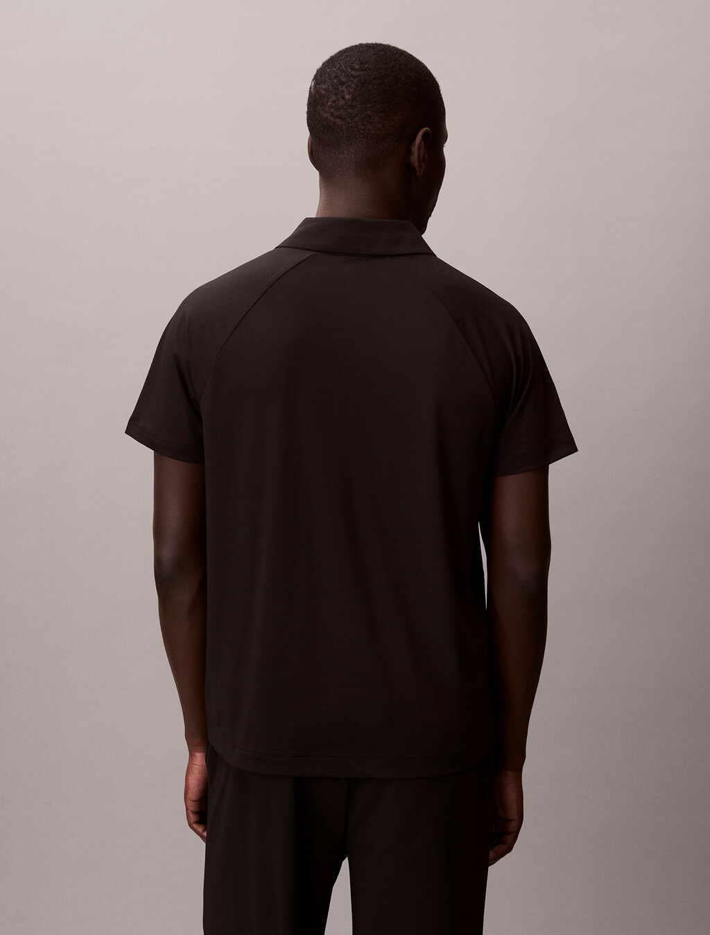 Zip Pique Sport Polo Shirt, Black, hi-res