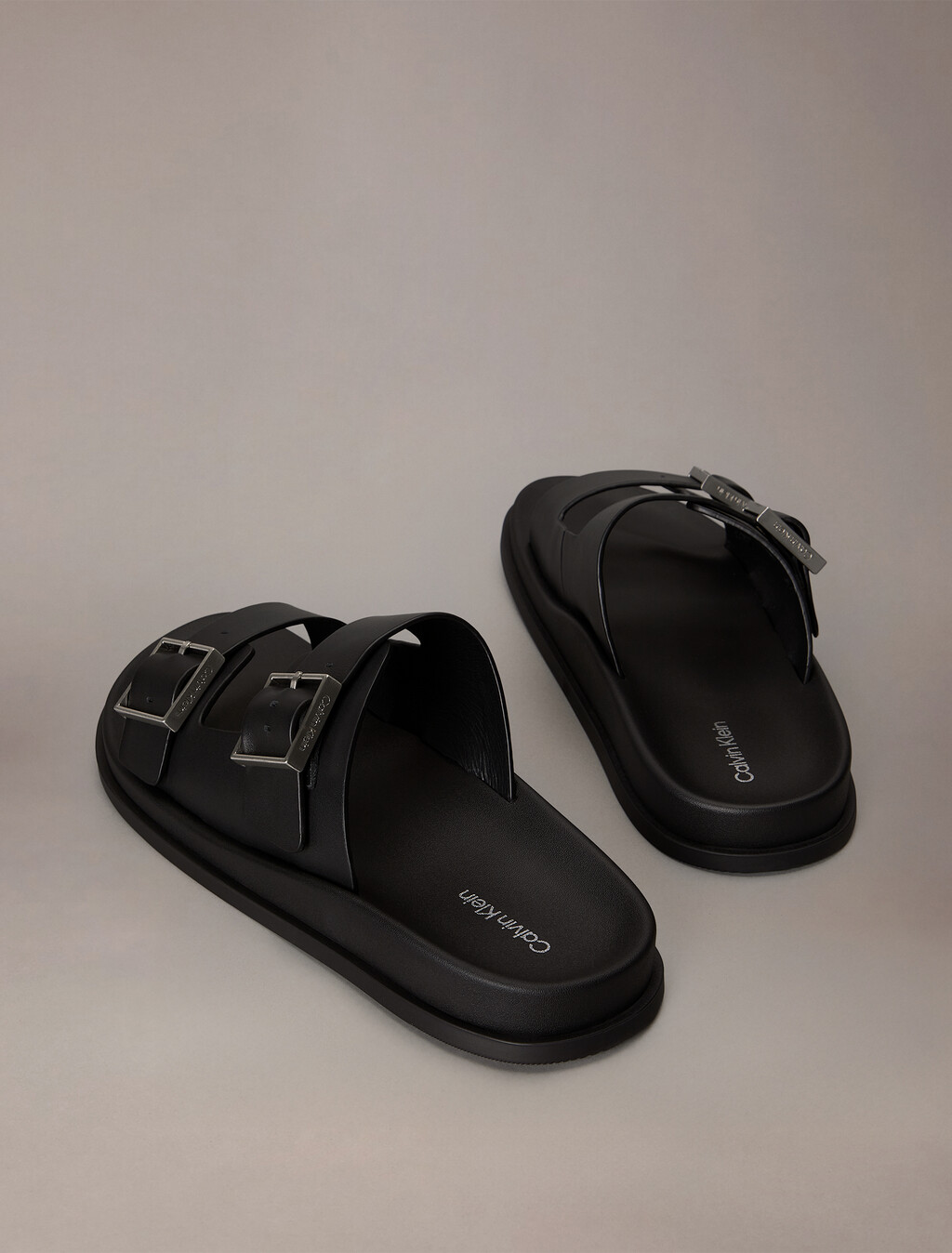 Double Buckle City Sandal, Triple Black, hi-res
