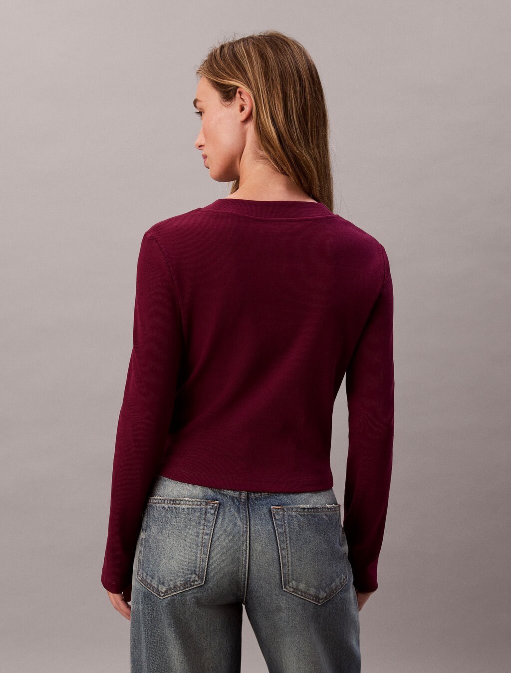 Monogram 標誌長袖貼身 T 裇, Berry Glaze, hi-res