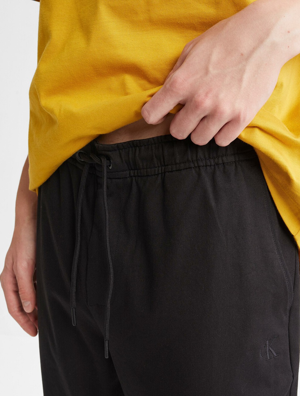 Slim Drawcord Chinos, Ck Black, hi-res