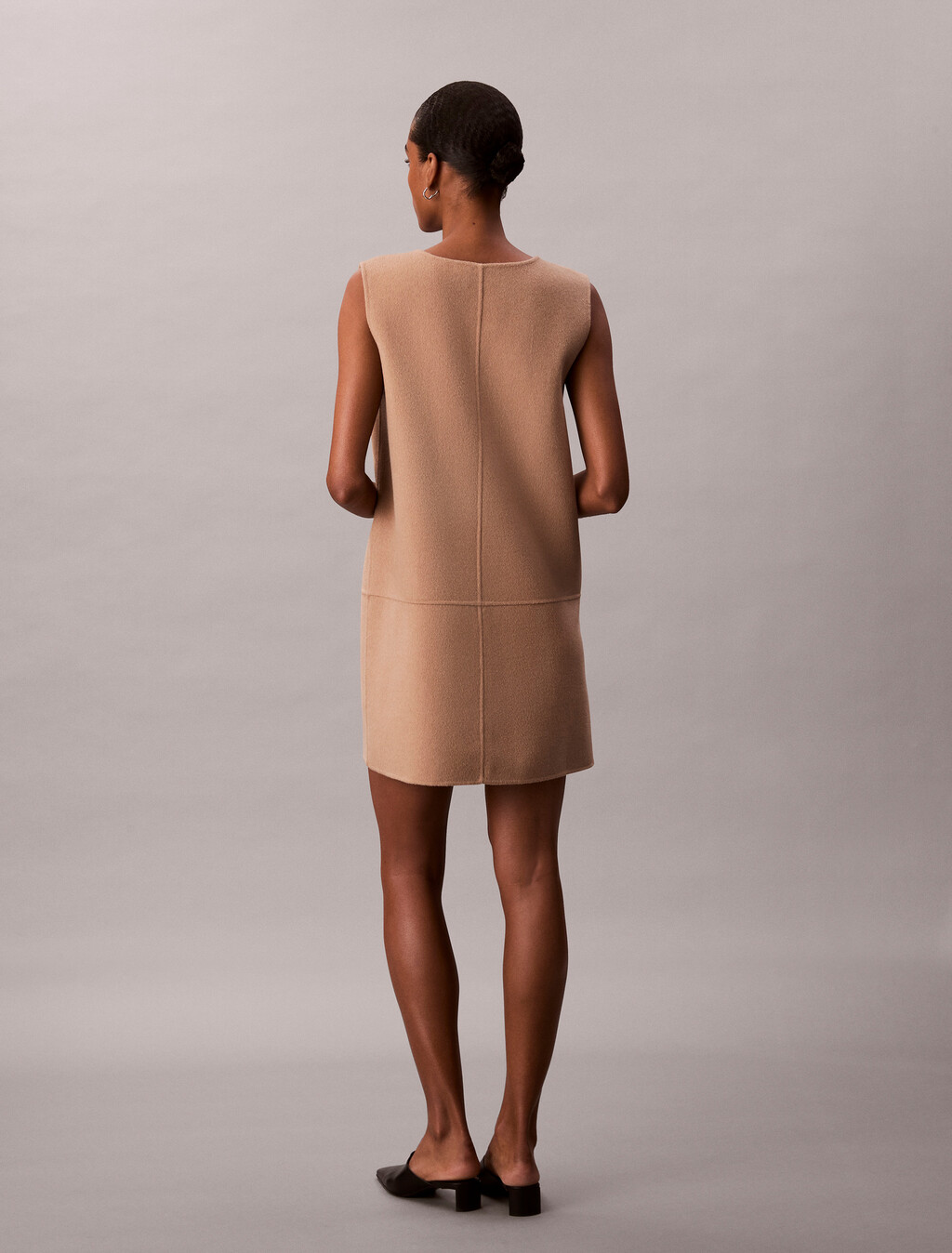 Double Face Wool Dress, Amphora, hi-res