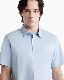 同色調 MONOGRAM 短袖襯衫, CHARMBRAY BLUE, hi-res
