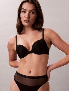 Perfectly Fit Ultralight Push Up Demi Bra, Black, hi-res