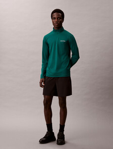 Icon Sport Zip Collar Top, Turf, hi-res