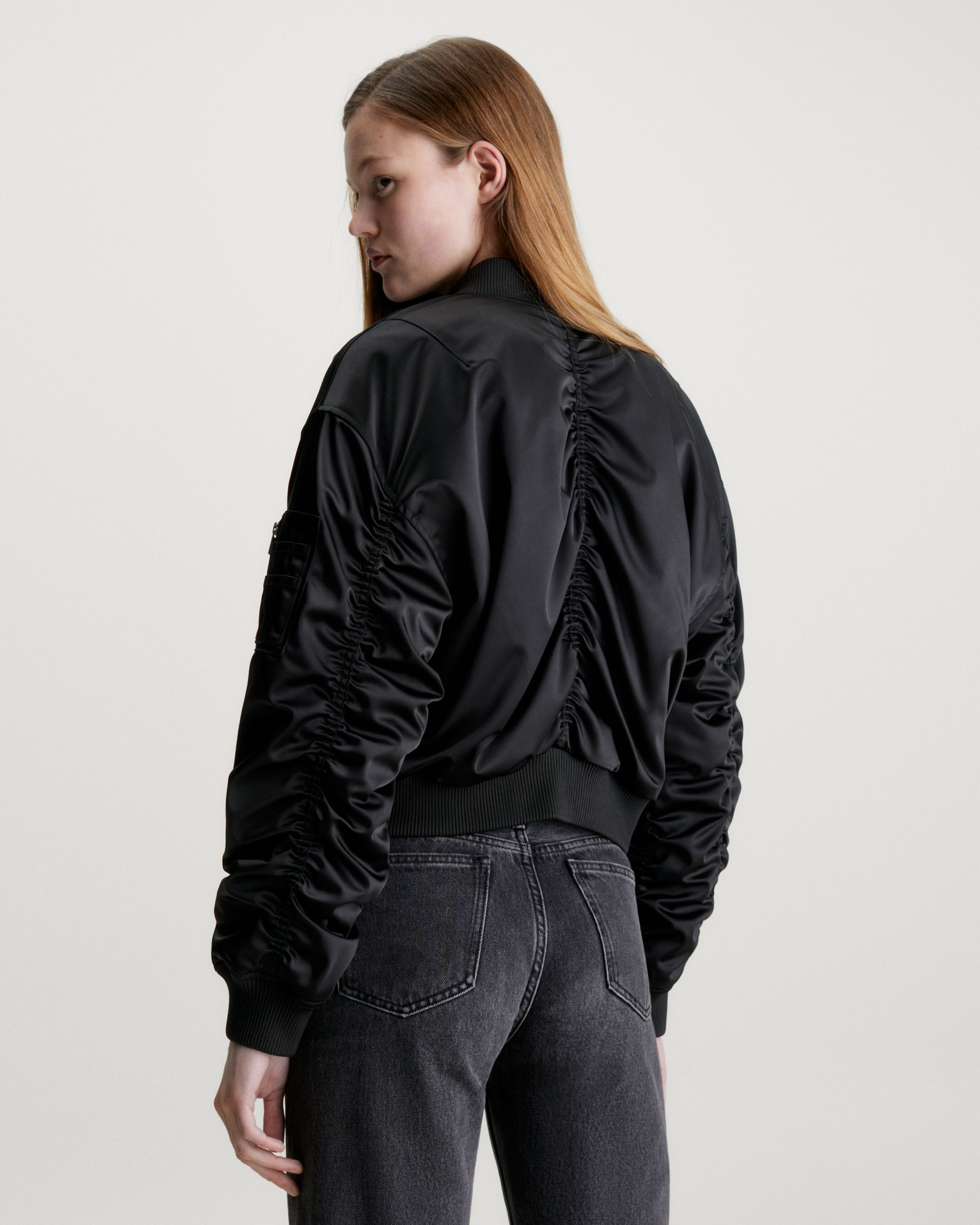Calvin klein deals satin bomber jacket
