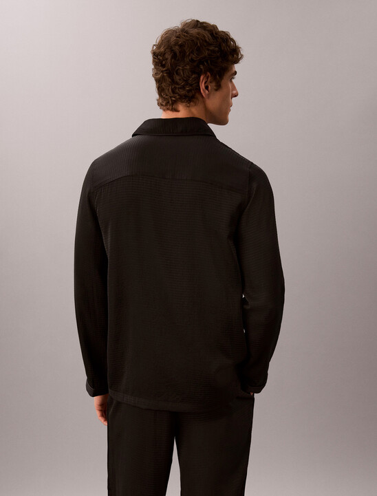 Matte Shine Button-Down Sleep Shirt