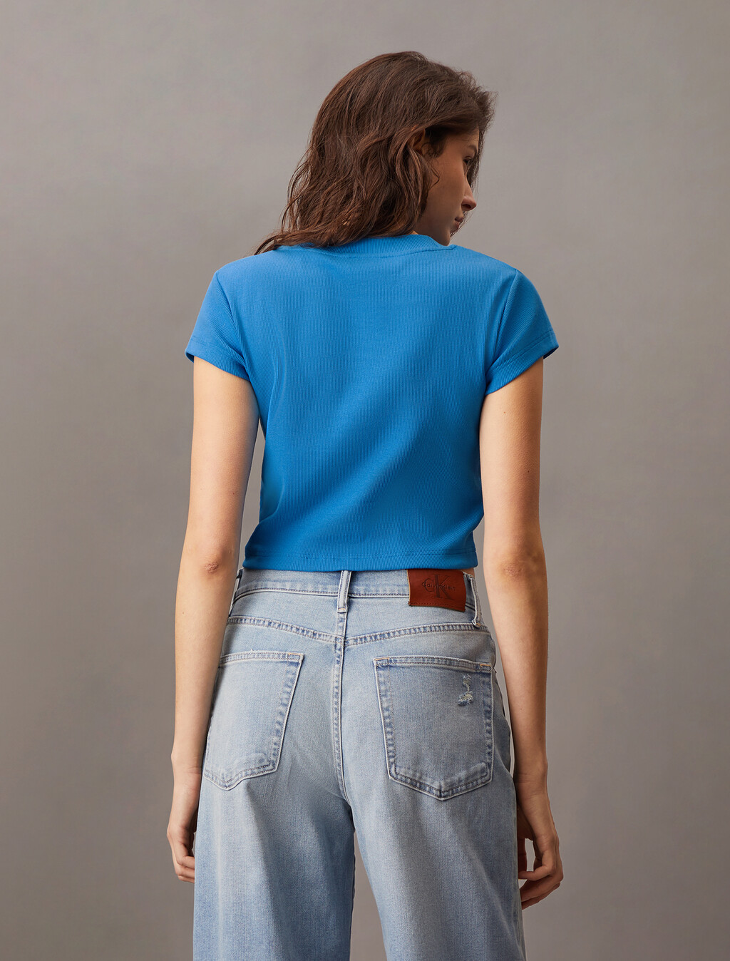 Monogram 標誌修身短版 T 恤, French Blue, hi-res