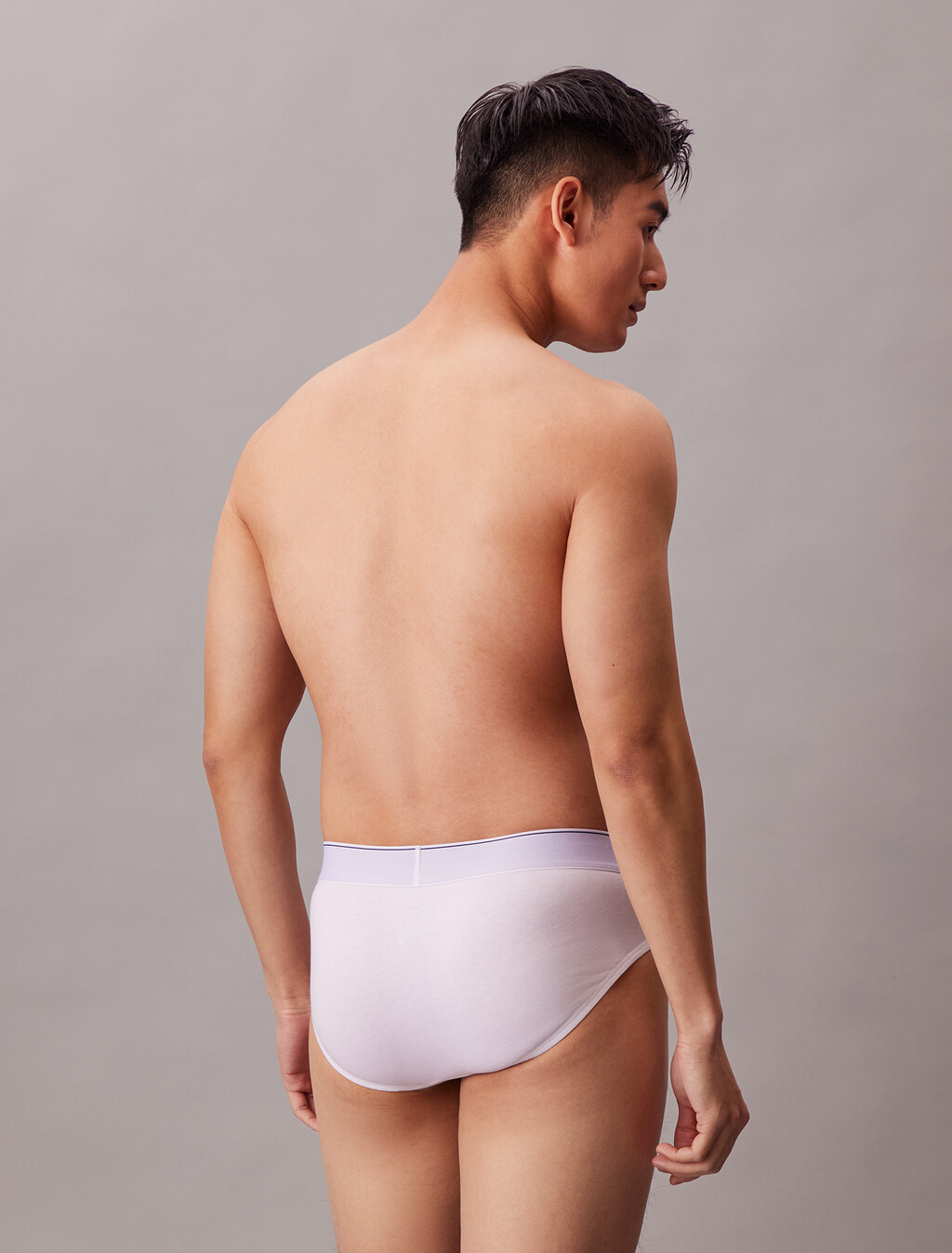 Graphic Monogram Cotton Stretch Briefs, Black/Misty Grey/White, hi-res