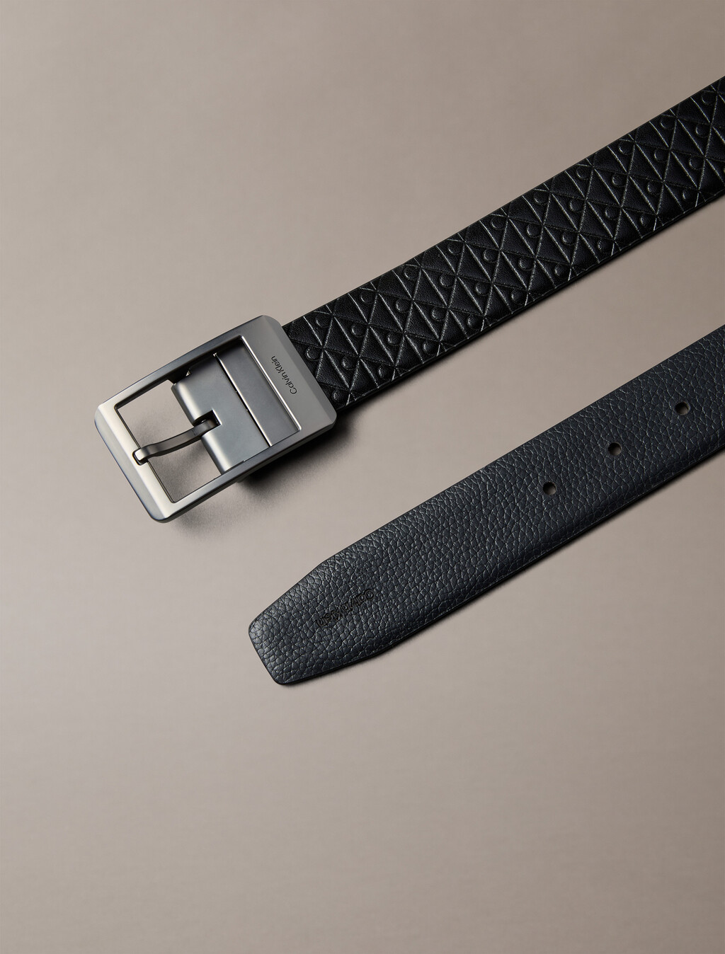 CK Faceted 雙面腰帶, Black  AOP / Black / Matte Gunmetal, hi-res