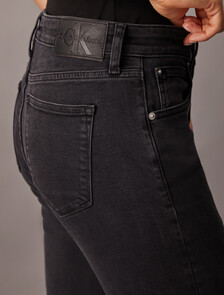 Italian Denim High Rise Flare Jeans, Denim Black, hi-res