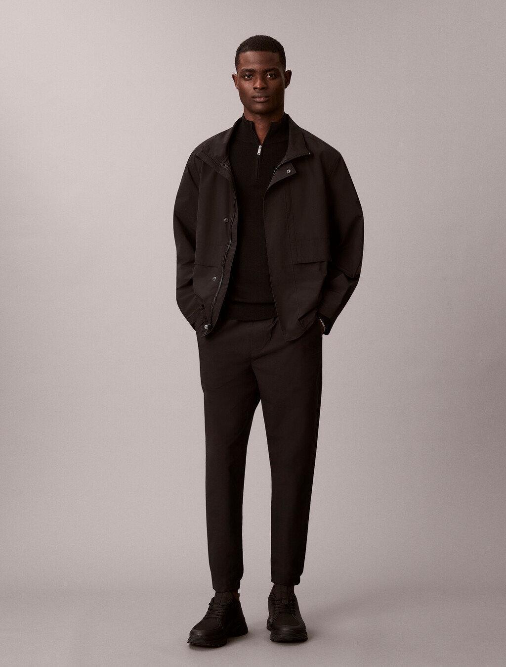 Slim Technical Pull-on Pant, Black, hi-res