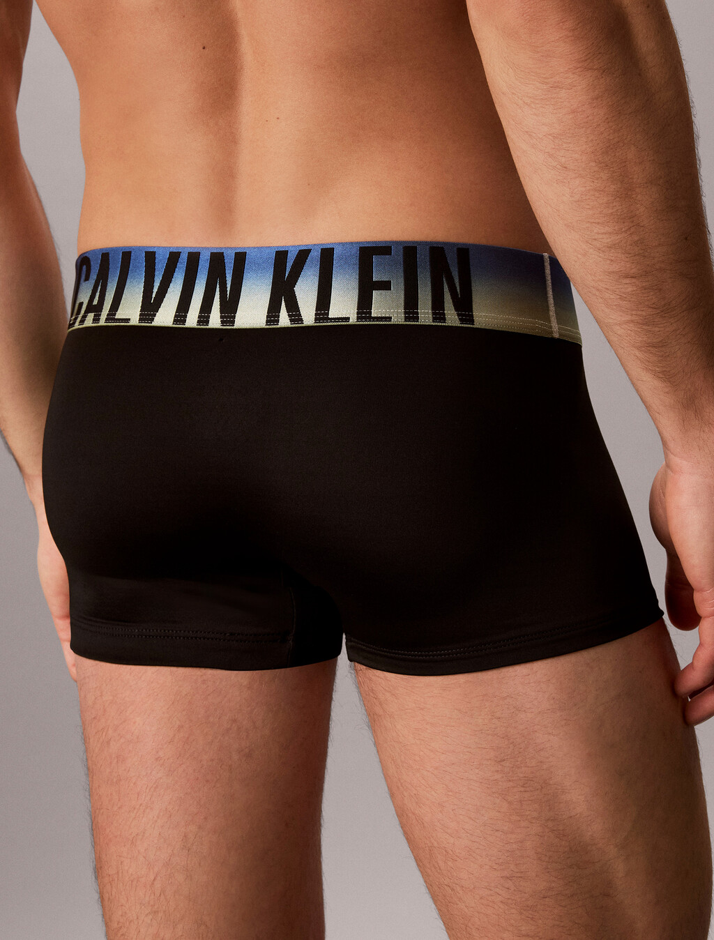 Intense Power Microfiber Stretch Limited Edition low-rise Trunk 3 Pack, BLCK BODIES W/ PLEIN AIR PSDN BLUE/PSDN BLUE WHITE, hi-res