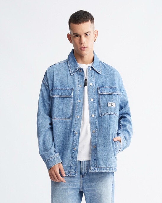 Boxy Utility Denim Shirt Jacket