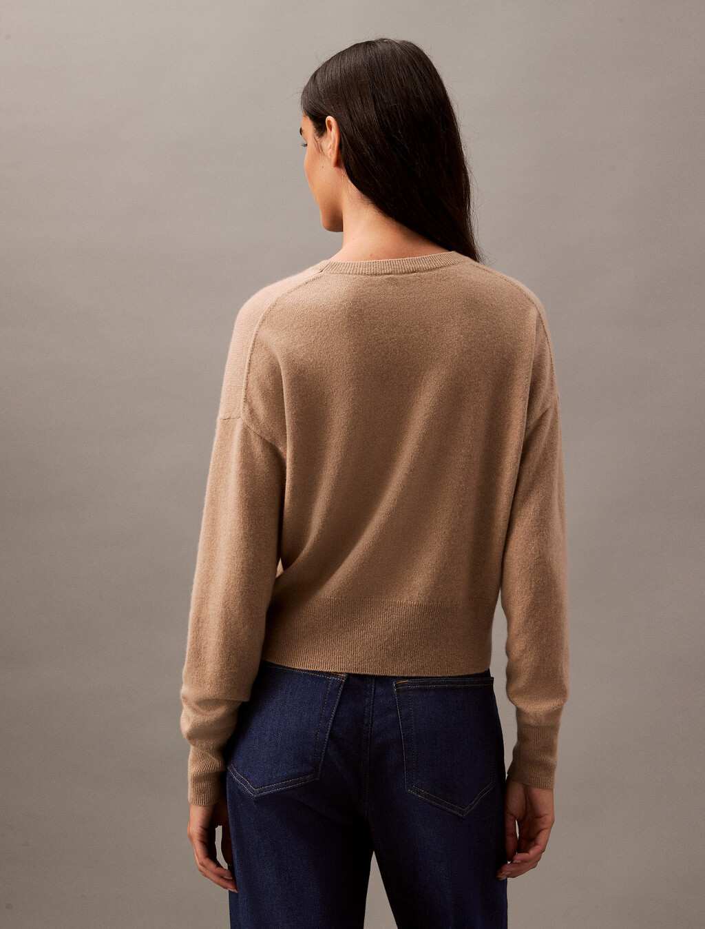 Cashmere Crewneck Sweater, Brindle, hi-res