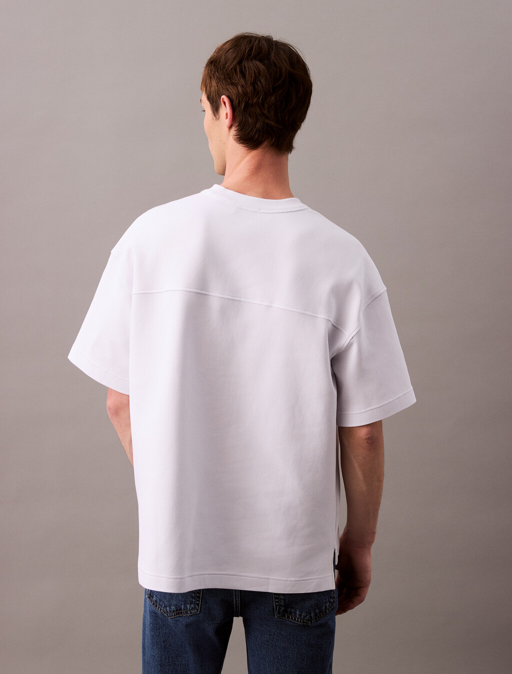 Monogram 珠地紋理 T 恤, Brilliant White, hi-res