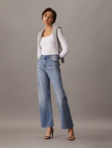 37.5 高腰寬筒牛仔褲, Denim Light, hi-res