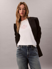 Cocktail Logo Graphic Boxy T-Shirt, White Greige, hi-res