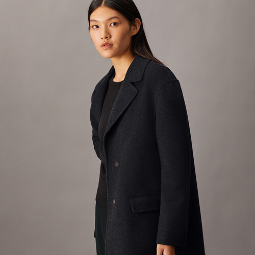 雙面再生羊毛混紡西裝外套 GUNMETAL MELANGE