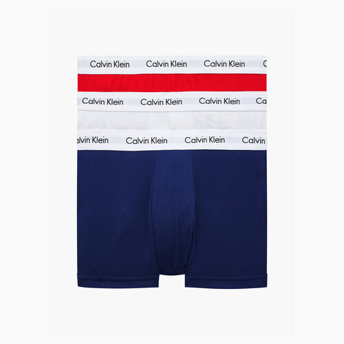 Cotton Stretch 低腰貼身短版四角褲（3 件組） White/ Pyro Blue /Red Ginger