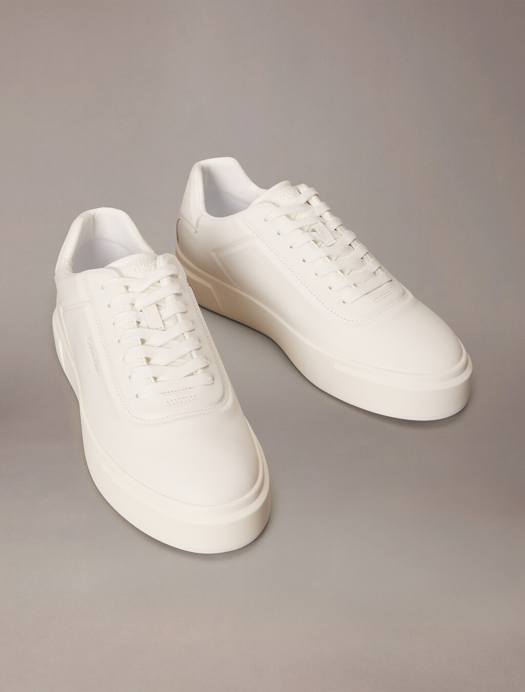 Premier - Leather Signature Trainers, Triple Bright White, hi-res